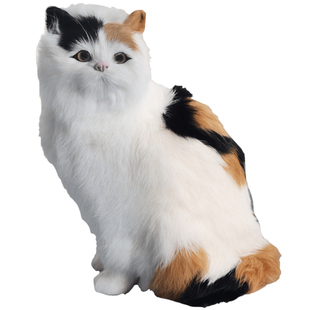 仿真猫模型大蹲猫家居装饰摆件桌面宠物花猫狸猫动物模型创意礼物