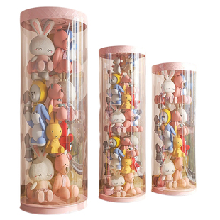 娃娃收纳桶墙毛绒玩偶收纳网兜公仔儿童玩具透明筒神器拉链整理箱