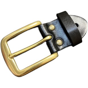 实心黄铜皮带头男款纯铜针扣腰带头休闲日字扣卡扣老式裤腰带配件