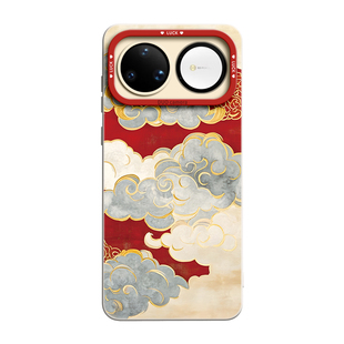 镶金祥云适用华为nova15pro手机壳nova15套nova14年13硅胶12活力版15ultra的11新款10全包pro年女高级感红色