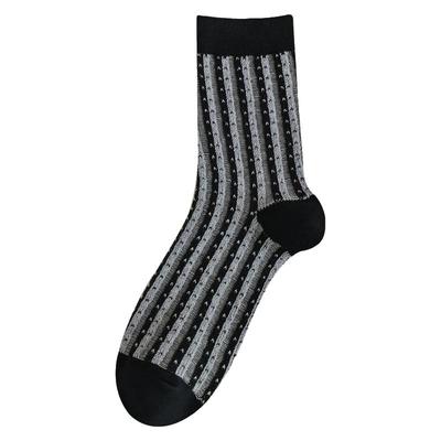 无骨复古民族风袜子男中筒双针双路新款秋冬季英伦风男士保暖长袜