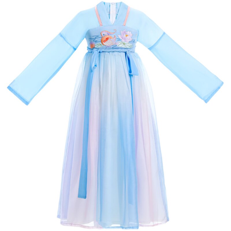 女童汉服襦裙超仙春季唐装连衣裙