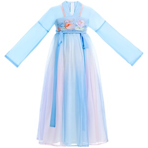 女童汉服襦裙超仙春季唐装连衣裙