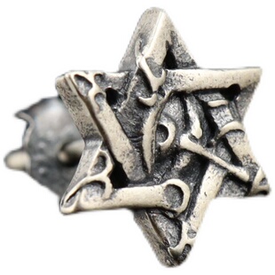 Shinma纯银925银荷鲁斯之眼纯银耳钉耳环欧美哥特复古朋克耳饰