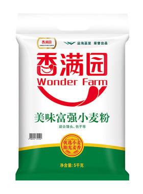 香满园面粉美味富强小麦粉5kg家用包饺子馒头面条通用中筋包子