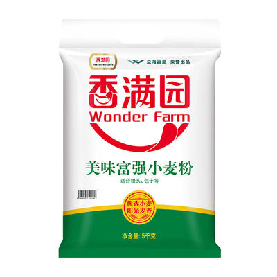 香满园面粉美味富强小麦粉5kg家用包饺子馒头面条通用中筋面粉