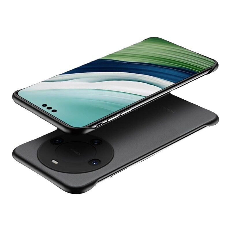 适用华为mate60手机壳mate60pro+无边框50e透明磨砂硬壳rs保时捷版半包超薄防摔por保护套新款男女款曲面