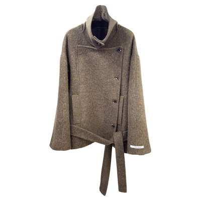 苏力长毛双面绵羊毛大衣女短款25秋新款宽松立领复古系带毛呢外套