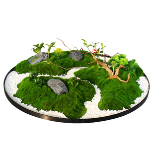 餐桌中间转盘摆件大圆桌装饰品摆花造景高端饭店餐厅包厢景观摆台