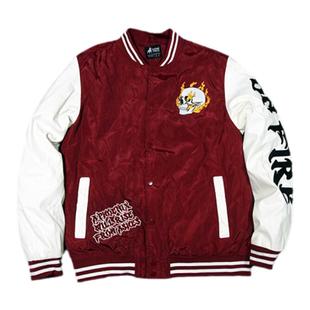 外贸男女秋冬时尚拼接刺绣棒球服复古休闲拼接皮尤情侣夹克潮外套