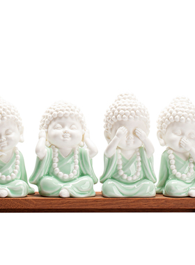 炼器陶瓷四不宝宝佛禅意摆件