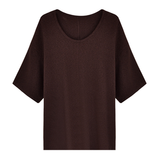 因由 懒人时髦宽松休闲简约针织套装女纸片人深U领上衣显瘦卫裤