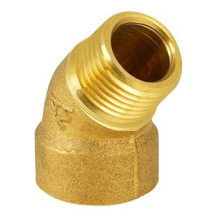 全铜4分内外丝水管弯头45度双外丝太阳能自来水管内牙6分1寸连接