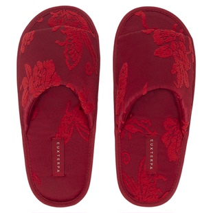 EUXTERPA欧特帕新中式仿漳缎高级红结婚拖鞋居家室内情侣马年礼物