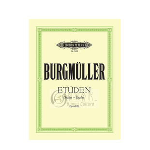 布格缪勒18首钢琴练习曲 op109 独奏带指法 德国彼得斯原版进口乐谱书 Burgmuller 18 Characteristic Studies Piano EP3103