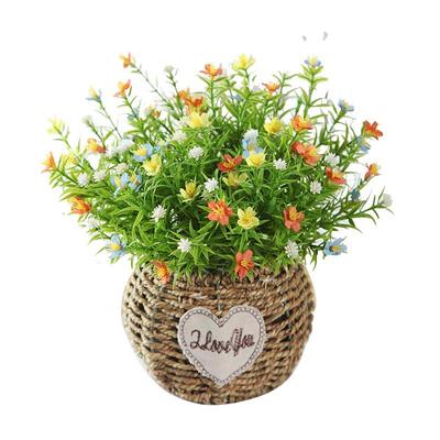 仿真假花满天星客厅绢花盆栽摆件