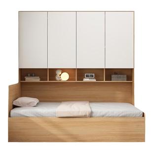 榻榻米床衣柜一体箱式床小户型现代简约可定制奶油风抽屉床储物床