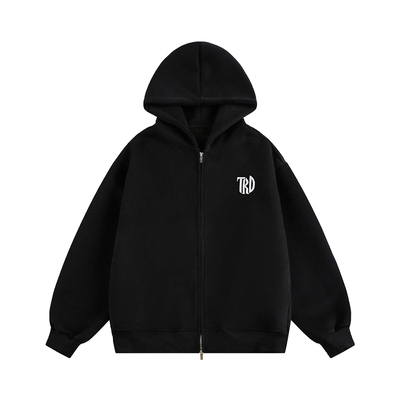 TIRED美式简约开衫连帽卫衣春季