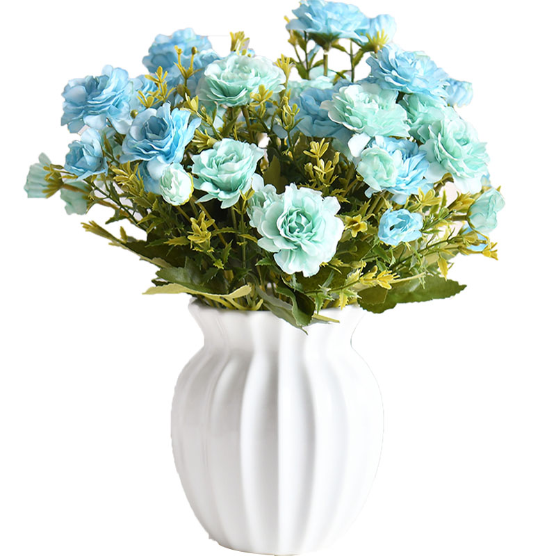 仿真花粉蝶假花客廳餐桌裝飾品擺件杜鵑花彩蝶花婚禮擺設(shè)花束絹花