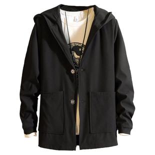 外套男士秋季2025新款衣服青少年男生冬装加绒整套中长款休闲风衣