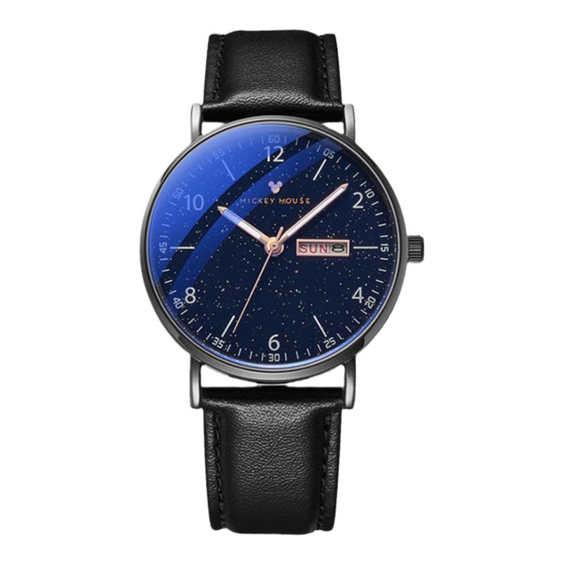 迪士尼手表男米奇新款青少年学生考试专用电子手表静音走时石英表