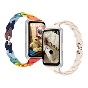 适用keep b5手环链式镂空硅胶表带运动智能手表B4女生夏天透气表链高级感手链柔软亲肤海马扣