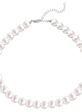 优娜柏丽仿珍珠素圈贝珠项链赫本风颈链短链轻奢高级感锁骨链女