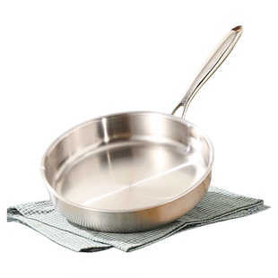 无涂层316不锈钢平底锅家用不粘锅食品级加厚电磁炉专用牛排煎锅