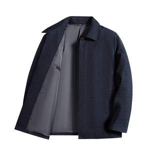 鹿竹男士新款春季行政夹克中年爸爸抗皱免烫春装外套中老年人男装