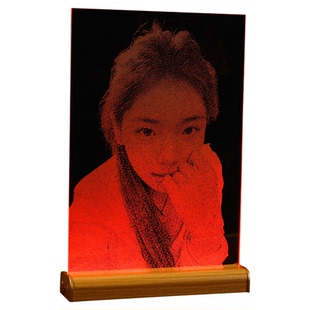 锤子玻璃画定制手工真人照片非遗琉璃画生日周年七夕节礼物送女友