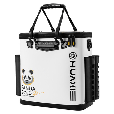 花喜熊猫金挂车加硬EVA鱼护桶加大加宽加厚材质抗穿刺防臭收纳包