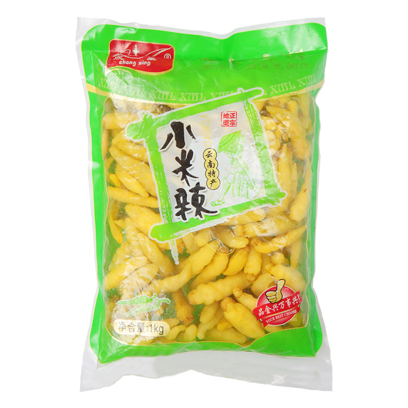 云南成星泡椒小米辣1kg*5袋自制泡鳳爪剁椒魚頭酸辣椒下飯泡菜