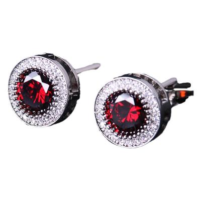 cufflink盒装酒红水晶袖扣优雅