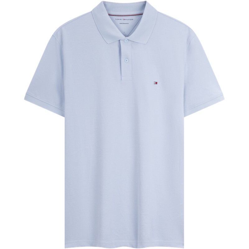 Tommy男装珠地网眼纯色短袖POLO