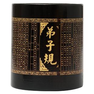 天然竹制毛笔笔筒办公室桌面大容量竹雕创意摆件复古中国风笔架学生刻字多功能毛笔文具收纳筒实木竹子晾笔筒