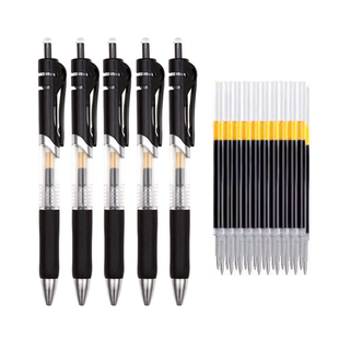 中性笔按动笔黑色0.5子弹头红笔考试专用碳黑笔商务办公圆珠笔签字笔刷题笔备考红蓝批发顺滑大容量按动式