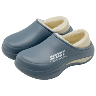 运动棉拖鞋男款包跟冬季外穿2025新款防滑厚底保暖加绒防水棉鞋男