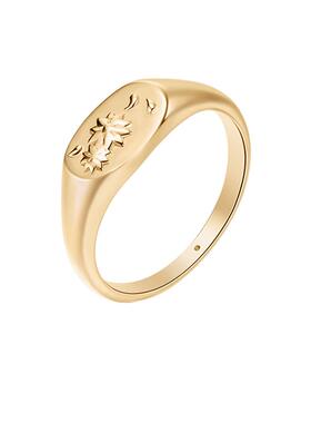 【自营】daisy beauty浮雕印章雏菊戒指女S925纯银个性百搭指环女