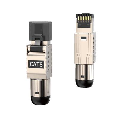 八类屏蔽免压水晶头cat8万兆网速