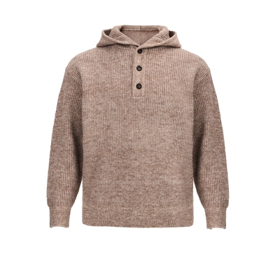 绵羊毛老钱风秋冬加厚连帽毛衣