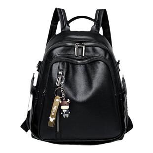 正品双肩包女2025新款潮韩版时尚百搭软皮女士背包大容量旅行书包