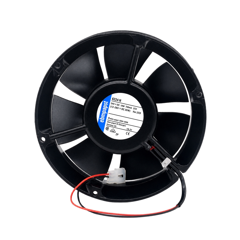 原装德国进口 6224N 24VDC 18W 0.75A 172mm 变频器风扇 铝框风扇