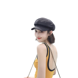 适合短发的帽子女贝雷帽春夏季蓓蕾复古帽子女款日系八角帽画家帽