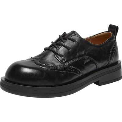 百思图春季新款学院风女牛津鞋