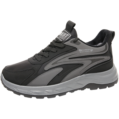 中老年健步鞋男士保暖软底老人鞋透气运动休闲鞋冬季加绒爸爸棉鞋