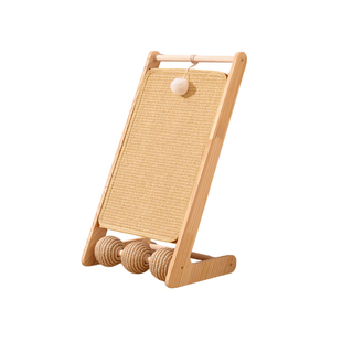 剑麻猫抓板实木耐磨不掉屑立式猫爪板猫抓垫猫抓柱剑麻绳猫咪玩具