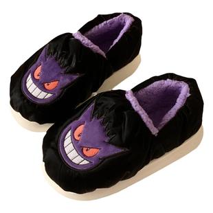 细细条 搞怪耿鬼情侣棉拖鞋冬季居家保暖加绒防水全包跟棉鞋男女