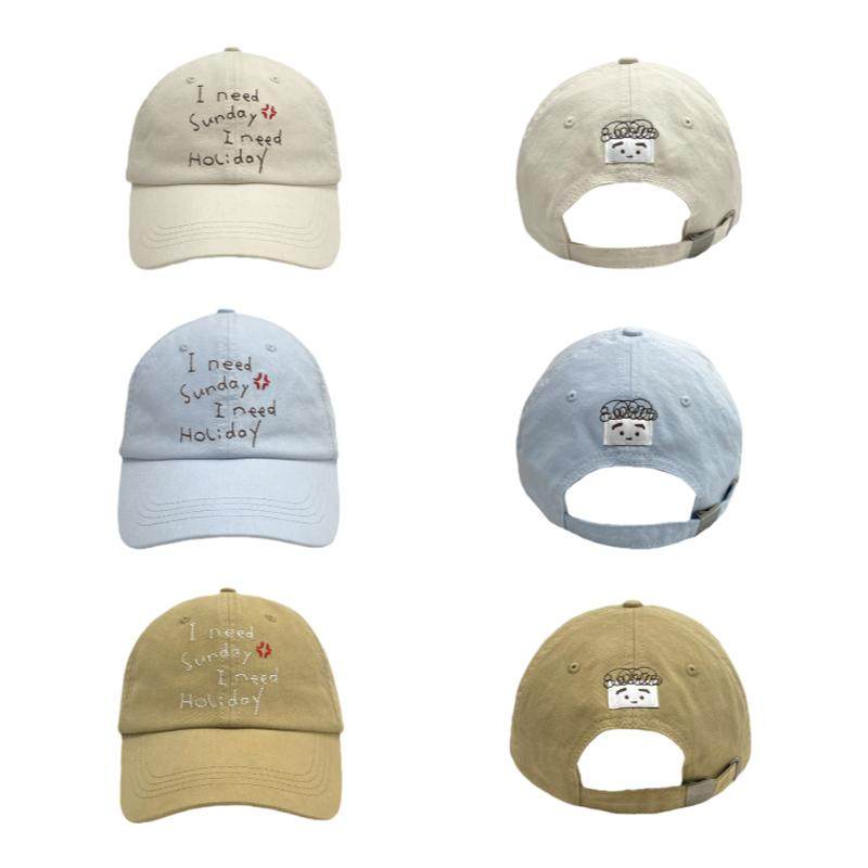 3gegu三个菇 度假宣言鸭舌帽 纯棉刺绣软顶棒球帽 春季旅行