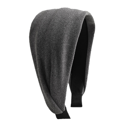 秋冬灰色绒面高颅顶发箍女高级感