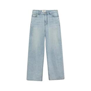 IMMI 设计师品牌 女士水洗纯色棉质牛仔宽松阔腿裤 300124